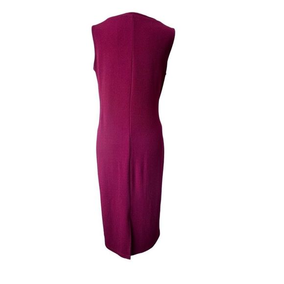 Susan Graver Sleeveless Dress Midi Style Passport Burgundy Size Small - Picture 2 of 11